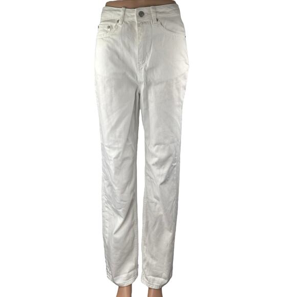 NA-KD Women's White High Waisted Relaxed Fit Straight Leg Denim Jeans Size 32 - Picture 1 of 5